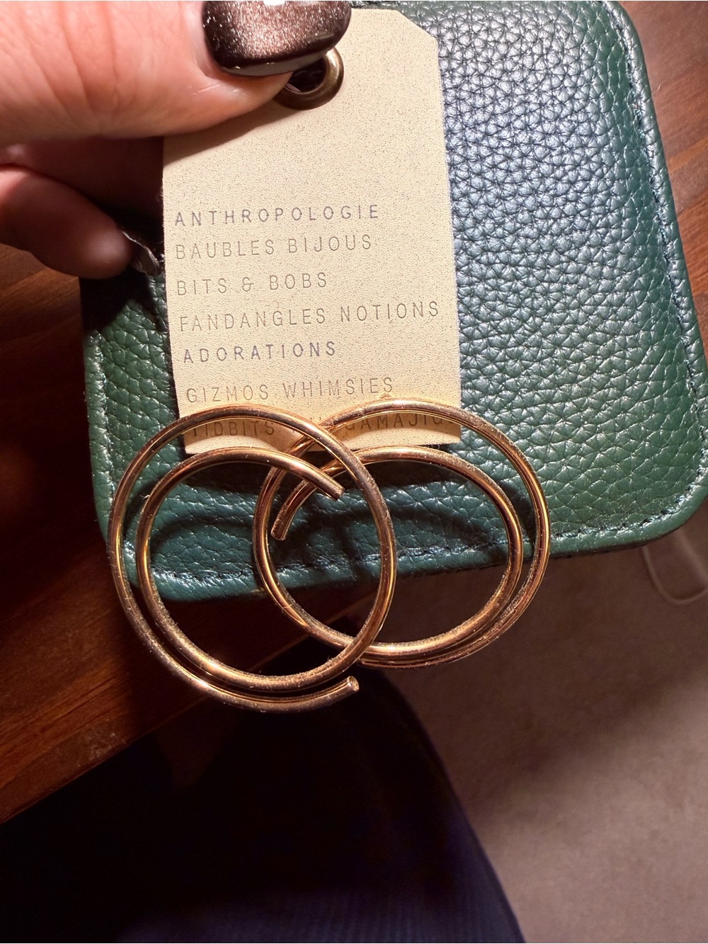 Large Spiraled Circle Post Earrings - Picture 4 of 4